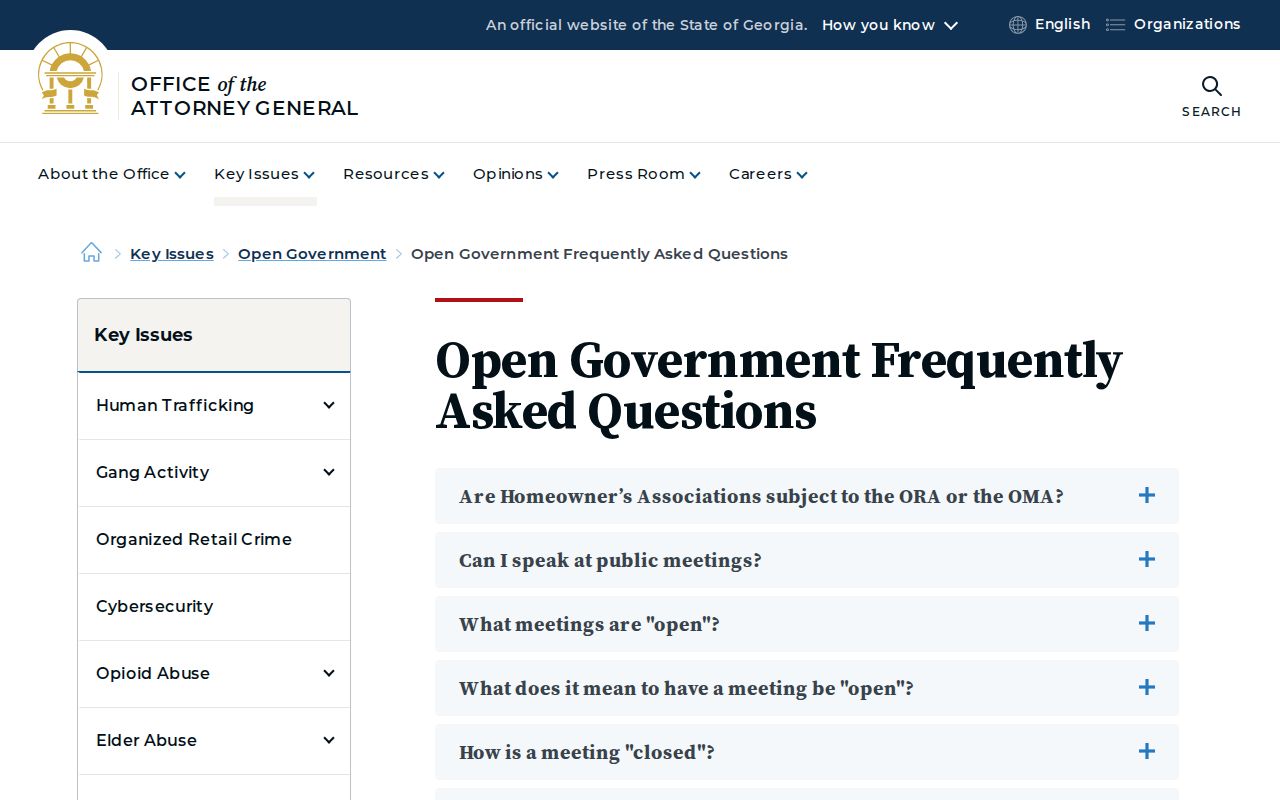 Georgia Attorney General open-government guidance for Early County warrant requests