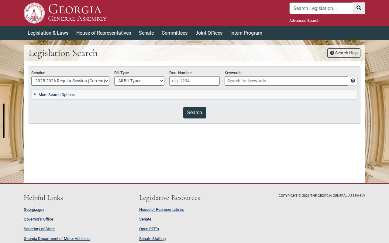 Georgia Legislature statute search used for Early County municipal warrant law